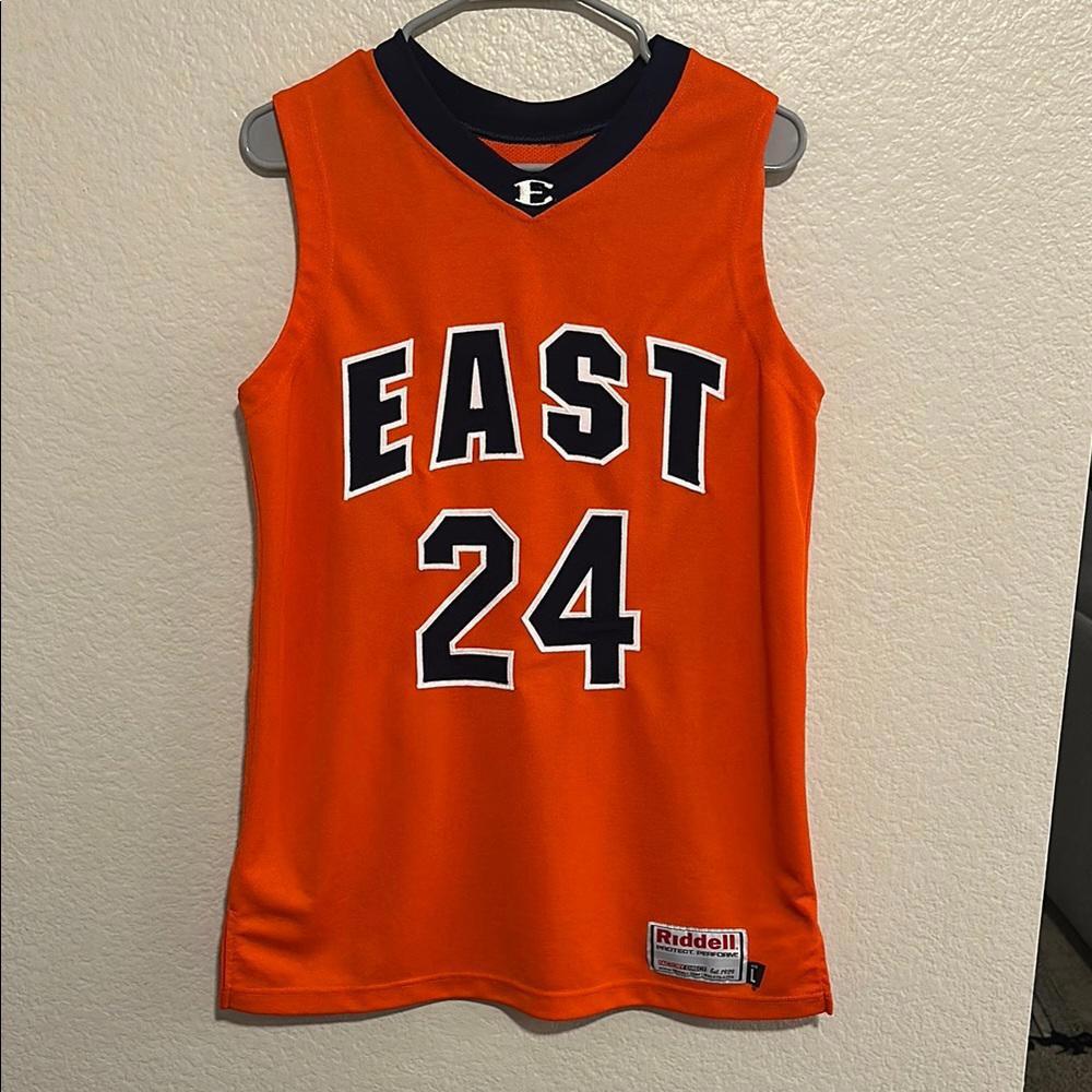 Orange Sleeveless Basketball Jersey with EAST 24